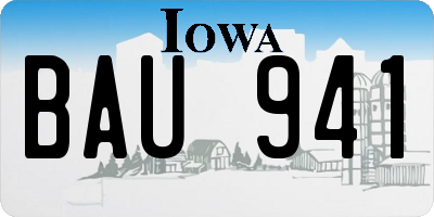IA license plate BAU941