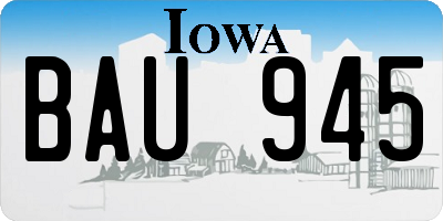 IA license plate BAU945