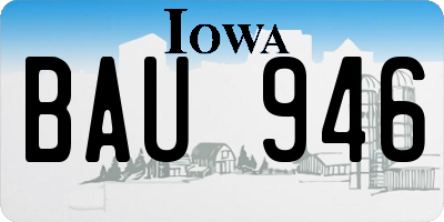 IA license plate BAU946