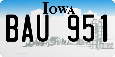IA license plate BAU951