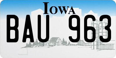 IA license plate BAU963