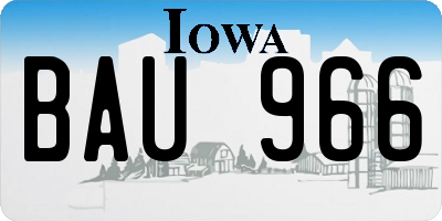 IA license plate BAU966