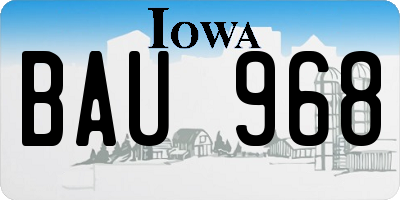 IA license plate BAU968