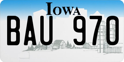IA license plate BAU970