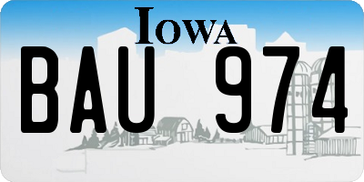 IA license plate BAU974