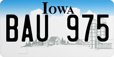IA license plate BAU975