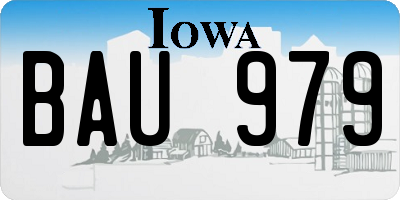 IA license plate BAU979