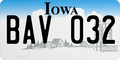IA license plate BAV032