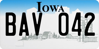 IA license plate BAV042