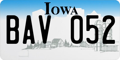 IA license plate BAV052