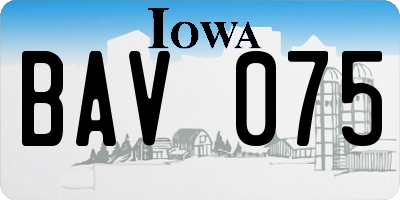 IA license plate BAV075