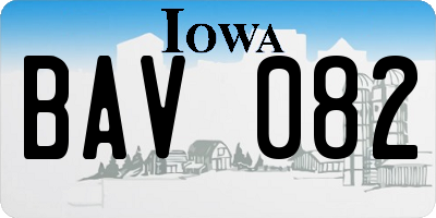 IA license plate BAV082