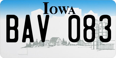 IA license plate BAV083
