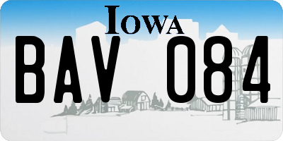 IA license plate BAV084