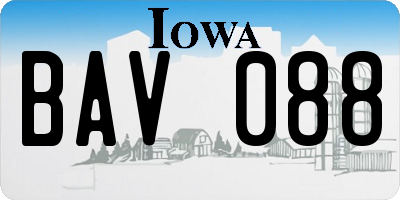 IA license plate BAV088