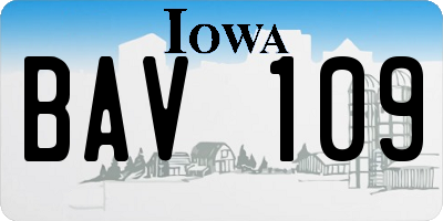 IA license plate BAV109