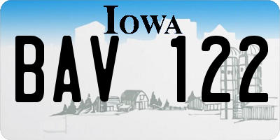 IA license plate BAV122