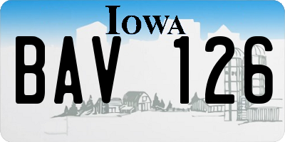IA license plate BAV126