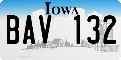 IA license plate BAV132