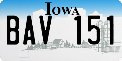 IA license plate BAV151