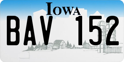 IA license plate BAV152