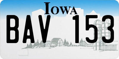 IA license plate BAV153