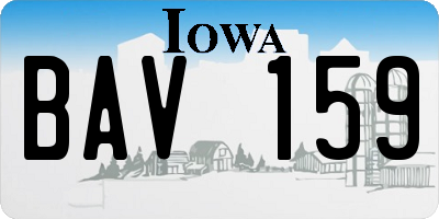 IA license plate BAV159