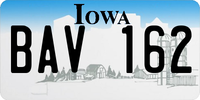 IA license plate BAV162
