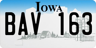 IA license plate BAV163
