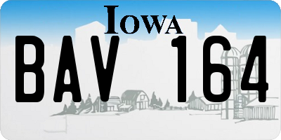 IA license plate BAV164