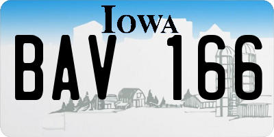 IA license plate BAV166