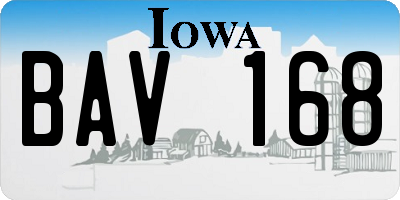IA license plate BAV168