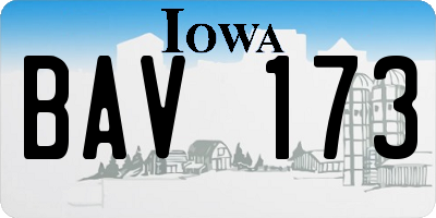 IA license plate BAV173