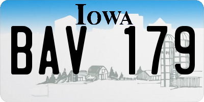 IA license plate BAV179