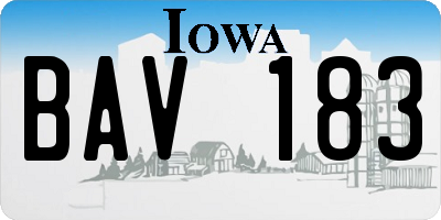 IA license plate BAV183