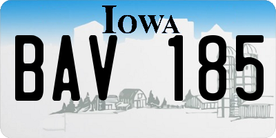 IA license plate BAV185