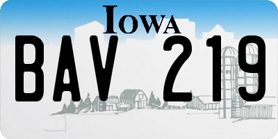 IA license plate BAV219