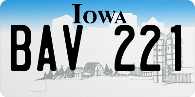IA license plate BAV221