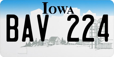 IA license plate BAV224