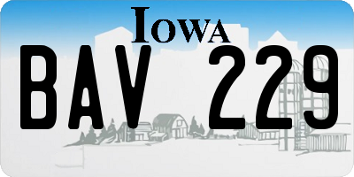 IA license plate BAV229
