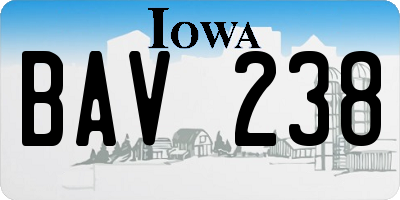 IA license plate BAV238