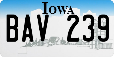 IA license plate BAV239