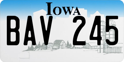 IA license plate BAV245