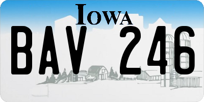 IA license plate BAV246