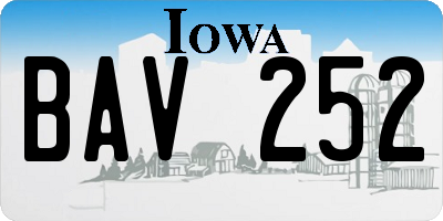 IA license plate BAV252