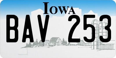 IA license plate BAV253