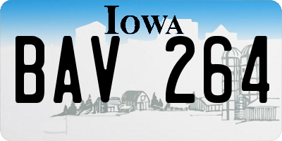 IA license plate BAV264