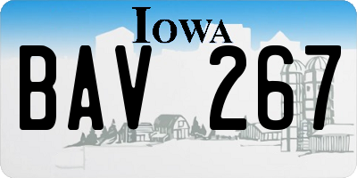 IA license plate BAV267
