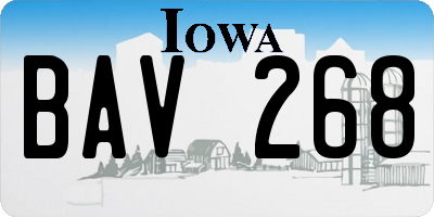 IA license plate BAV268