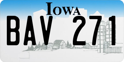 IA license plate BAV271
